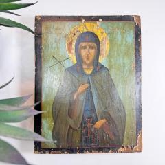 17th Century Icon on Board of Saint Matrona - 3568227