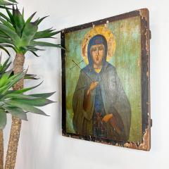 17th Century Icon on Board of Saint Matrona - 3568232