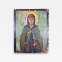 17th Century Icon on Board of Saint Matrona - 3590929