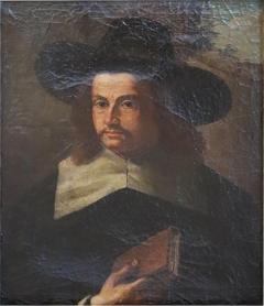 17th Century Italian Antique Oil Painting on Canvas Portrait of a Gentleman - 2766112
