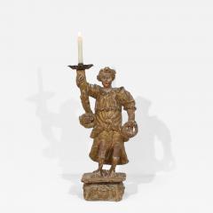 17th Century Italian Baroque Angel Figure with Candleholder - 4491226