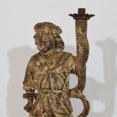 17th Century Italian Baroque Angel Figure with Candleholder Circa 1650 1700 - 4485923