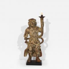 17th Century Italian Baroque Angel Figure with Candleholder Circa 1650 1700 - 4491225