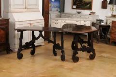 17th Century Italian Baroque Walnut Fratino Consoles with Carved Bases a Pair - 3577434