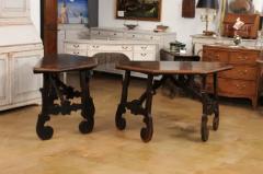 17th Century Italian Baroque Walnut Fratino Consoles with Carved Bases a Pair - 3577435