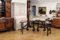 17th Century Italian Baroque Walnut Fratino Consoles with Carved Bases a Pair - 3577439