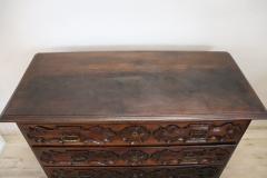 17th Century Italian Louis XIV Carved Walnut Antique Commode or Chest of Drawers - 2993498