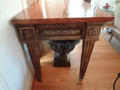 17th Century Italian Neoclassical Style Giltwood Console Table with Marble Top - 3894314