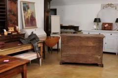 17th Century Italian Walnut Commode with Drop Front Desk and Three Drawers - 3538396