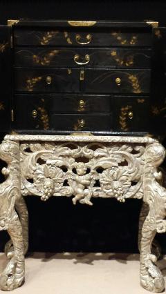 17th Century Japanese Laquer Cabinet On Original Silvered Stand - 1169941