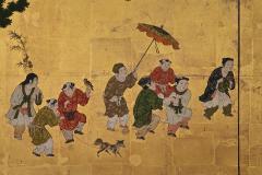 17th Century Japanese Screen Karako Asobi Chinese Children at Play  - 3852862