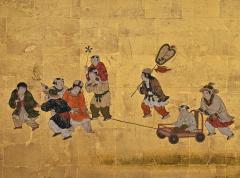 17th Century Japanese Screen Karako Asobi Chinese Children at Play  - 3852864