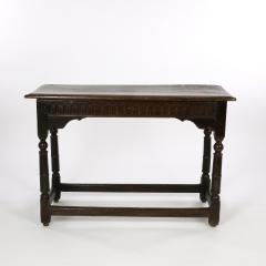 17th Century Joined Oak Side Table Box Stretchers Turned Oak Legs - 1357877
