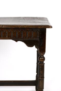 17th Century Joined Oak Side Table Box Stretchers Turned Oak Legs - 1357880