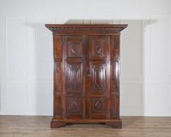 17th Century Lombard Walnut Wardrobe with Paneled Doors Brescia Italy - 4375426