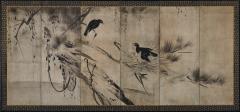 17th Century Momoyama era Crows on Pine Studio of Hasegawa Tohaku - 4713048