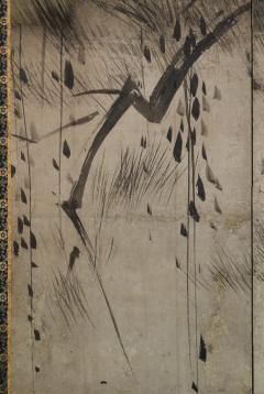 17th Century Momoyama era Crows on Pine Studio of Hasegawa Tohaku - 4713053