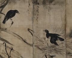 17th Century Momoyama era Crows on Pine Studio of Hasegawa Tohaku - 4713056