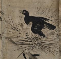 17th Century Momoyama era Crows on Pine Studio of Hasegawa Tohaku - 4713057
