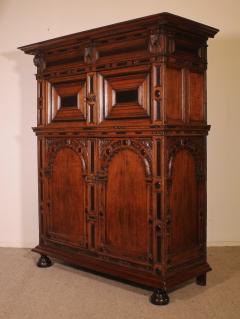 17th Century Oak And Ebony 4 door Sideboard Netherlands - 4124111