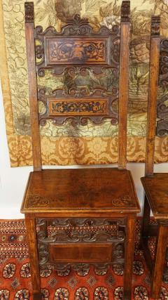 17th Century Pair of Lombardian Italian Swiss Carved Chairs - 3007126