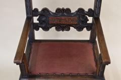 17th Century Renaissance Nutwood Armchair Handcarved Austria ca 1680 - 4816910