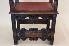 17th Century Renaissance Nutwood Armchair Handcarved Austria ca 1680 - 4816911