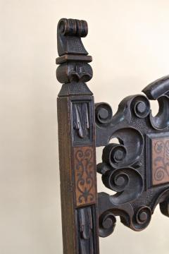 17th Century Renaissance Nutwood Armchair Handcarved Austria ca 1680 - 4816912