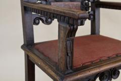 17th Century Renaissance Nutwood Armchair Handcarved Austria ca 1680 - 4816914