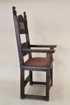17th Century Renaissance Nutwood Armchair Handcarved Austria ca 1680 - 4816916