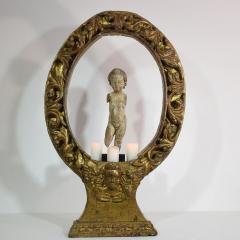 17th Century Spanish Giltwood Baroque Altarpiece with Angel Head - 4111639