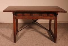 17th Century Spanish Table With Three Drawers In Chestnut - 2201009