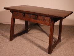 17th Century Spanish Table With Three Drawers In Chestnut - 2201016