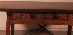 17th Century Spanish Table With Three Drawers In Chestnut - 2201018