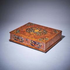 17th Century William and Mary Floral Marquetry Olive Oyster Lace Box Circa 1685 - 3288817