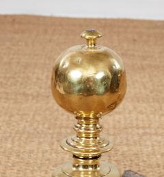17th c Brass Ball Top Andirons - 4205494