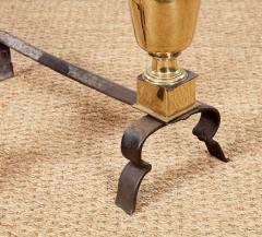 17th c Brass Ball Top Andirons - 4205497