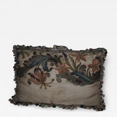 17th c Italian Baroque Embroidered Pillow - 1067344