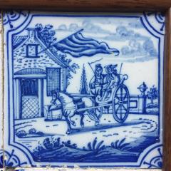 17th century Dutch Delft Tile Panel with Figures in Landscapes - 4780277