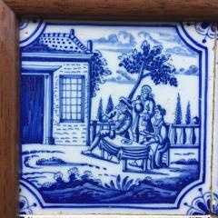 17th century Dutch Delft Tile Panel with Figures in Landscapes - 4780281