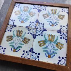 17th century Dutch Delft Tile Panel with Tulips Tulip Tile - 4780272