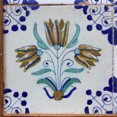 17th century Dutch Delft Tile Panel with Tulips Tulip Tile - 4780273