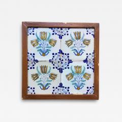 17th century Dutch Delft Tile Panel with Tulips Tulip Tile - 4789961