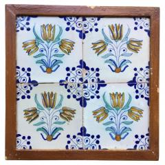 17th century Dutch Delft Tile Panel with Tulips Tulip Tile - 4789970
