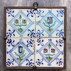 17th century Dutch Delft Tile Panel with Tulips and Fritillaries Tulip Tile - 4780276