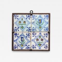 17th century Dutch Delft Tile Panel with Tulips and Fritillaries Tulip Tile - 4789960