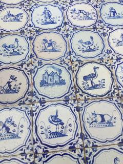 17th century Dutch Delft Tiles with animals - 4572974