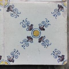 17th century Dutch Renaissance Delft Tile Panel consisting of four tiles - 4780251