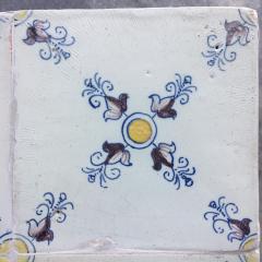 17th century Dutch Renaissance Delft Tile Panel consisting of four tiles - 4780252