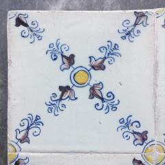 17th century Dutch Renaissance Delft Tile Panel consisting of four tiles - 4780254